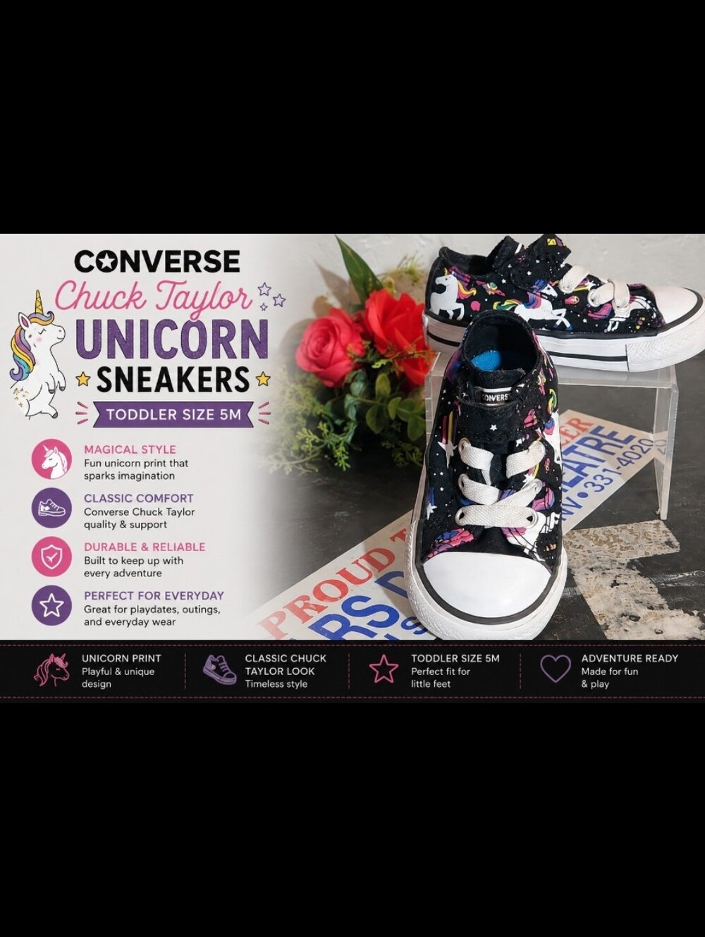 CONVERSE Chuck Taylor Unicorn Sneaker 5M Toddler